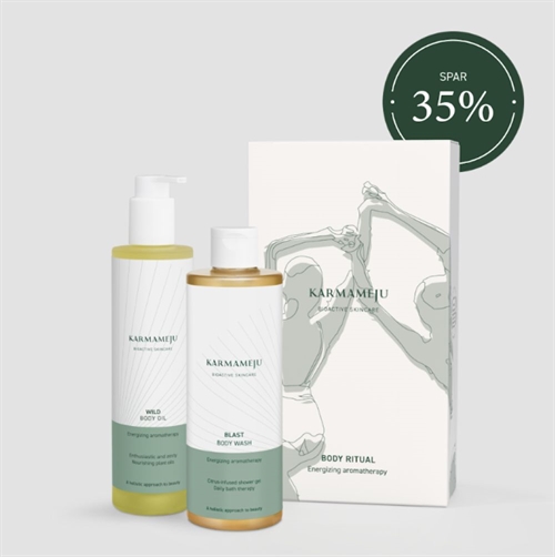 KARMAMEJU GAVEÆSKE BLAST BODY WASH/WILD BODY OIL VÆRDI 688,-